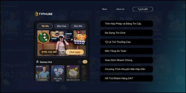 Kho game đa dạng và đỉnh cao tại nhà cái Typhu88