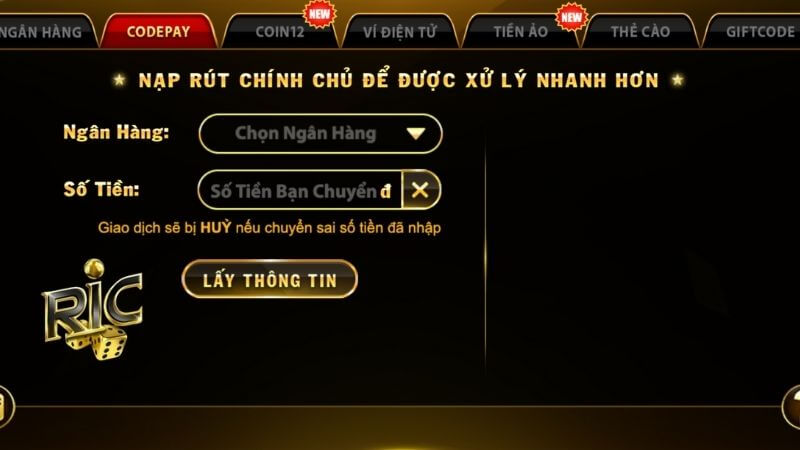 Những lưu ý khi nạp tiền Ricwin Những lưu ý khi nạp tiền Ricwin