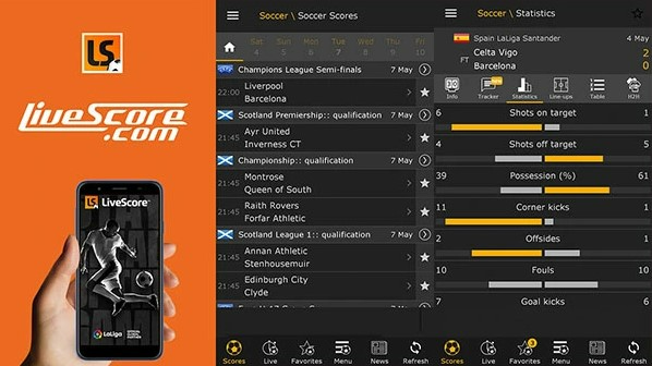  Ứng dụng của Livescore trong cá cược thể thao