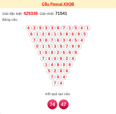 Soi cầu QB theo tổng pascal ngày 27/11/2025