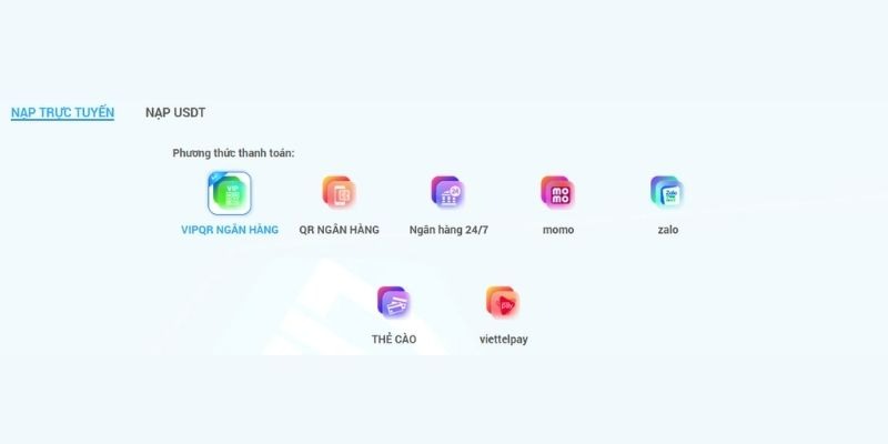 Đa dạng phương thức nạp - rút tiền Đa dạng phương thức nạp - rút tiền