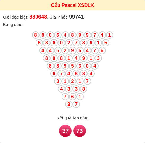 Soi cầu DLK theo tổng pascal ngày 09/12/2025